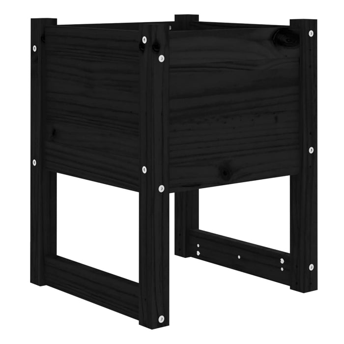 Jardiniere, 2 buc, Negru, 40x40x52,5 cm, lemn masiv de pin - WALTI WALTI