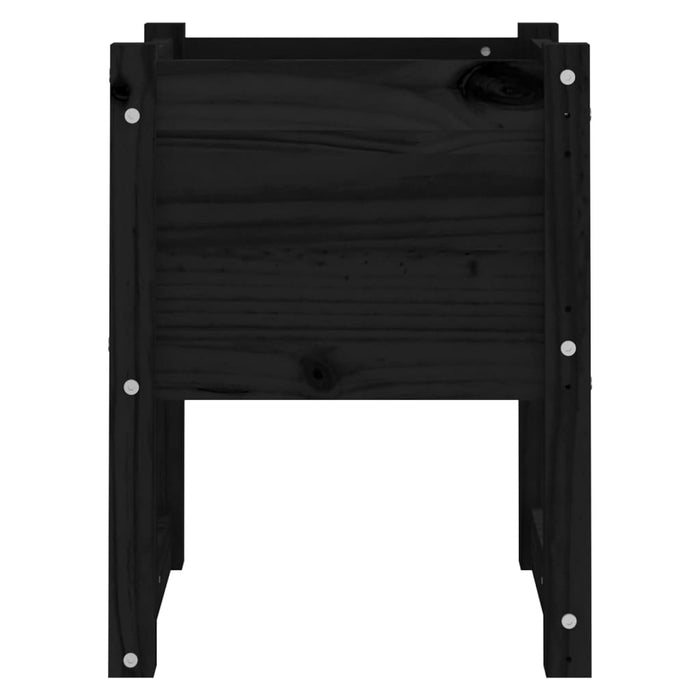 Jardiniere, 2 buc, Negru, 40x40x52,5 cm, lemn masiv de pin - WALTI WALTI