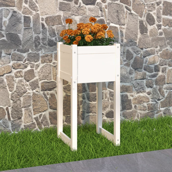 Jardinieră, alb, 40x40x81 cm, lemn masiv de pin - WALTI WALTI
