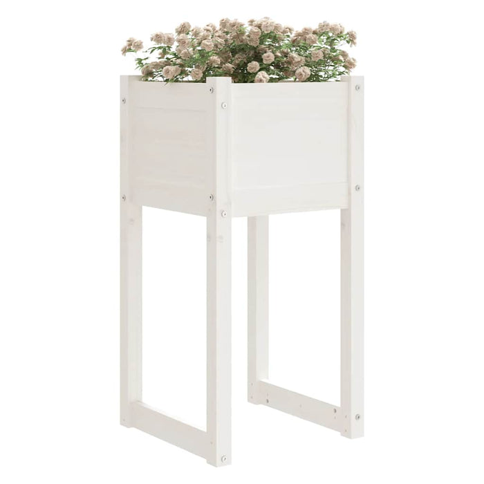 Jardiniere, 2 buc., alb, 40x40x81 cm, lemn masiv de pin - WALTI WALTI