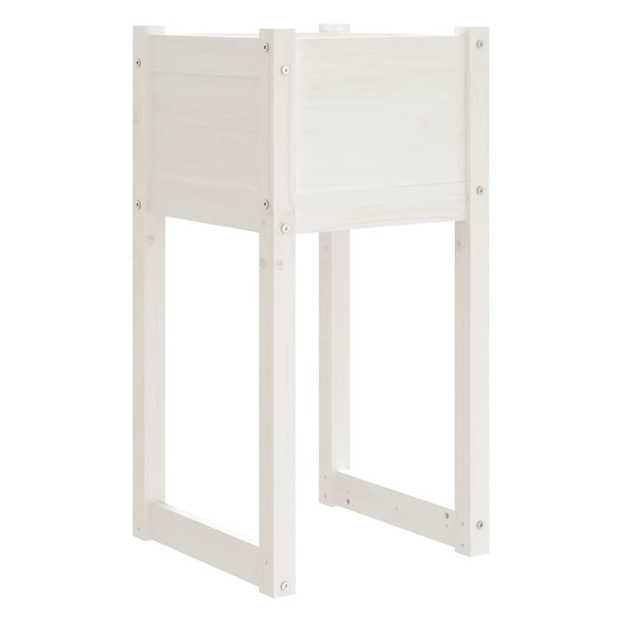 Jardiniere, 2 buc., alb, 40x40x81 cm, lemn masiv de pin - WALTI WALTI