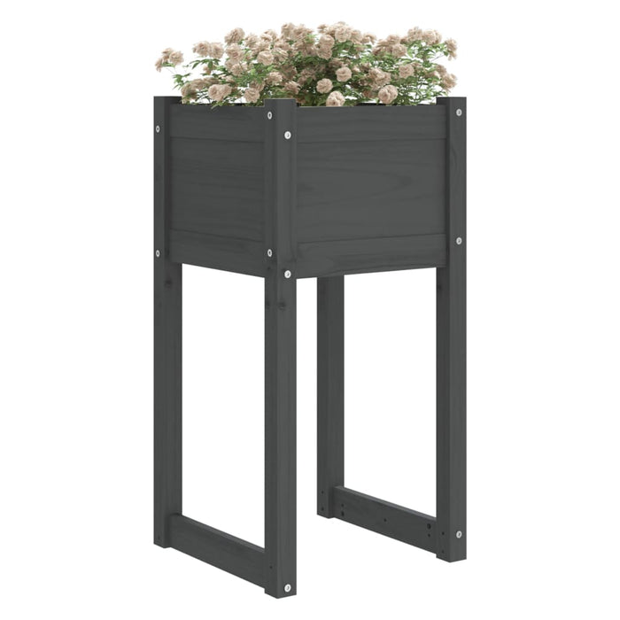 Jardiniere, 2 buc., gri, 40x40x81 cm, lemn masiv de pin - WALTI WALTI