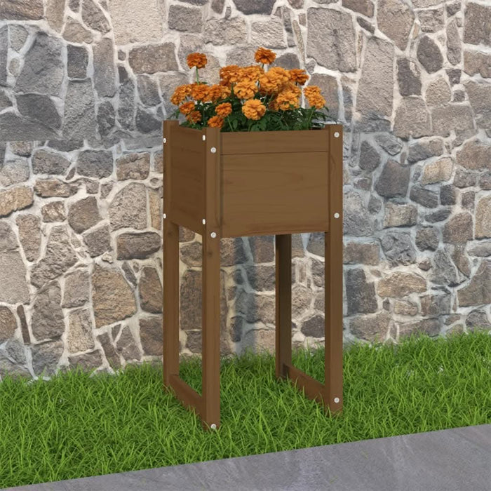 Jardinieră, maro miere, 40x40x81 cm, lemn masiv de pin - WALTI WALTI