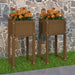 Jardiniere, 2 buc., maro miere, 40x40x81 cm, lemn masiv de pin - WALTI WALTI