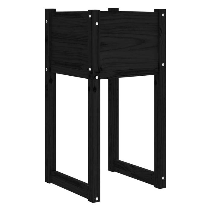 Jardiniere, 2 buc., Negru, 40x40x52,5 cm, lemn masiv de pin - WALTI WALTI