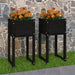 Jardiniere, 2 buc., Negru, 40x40x52,5 cm, lemn masiv de pin - WALTI WALTI