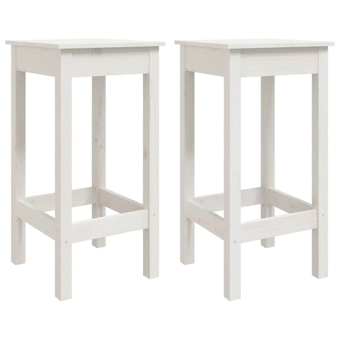 Scaune de bar, 2 buc., alb, 40x40x78 cm, lemn masiv de pin - WALTI WALTI