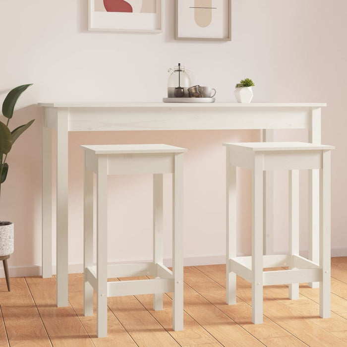 Scaune de bar, 2 buc., alb, 40x40x78 cm, lemn masiv de pin - WALTI WALTI