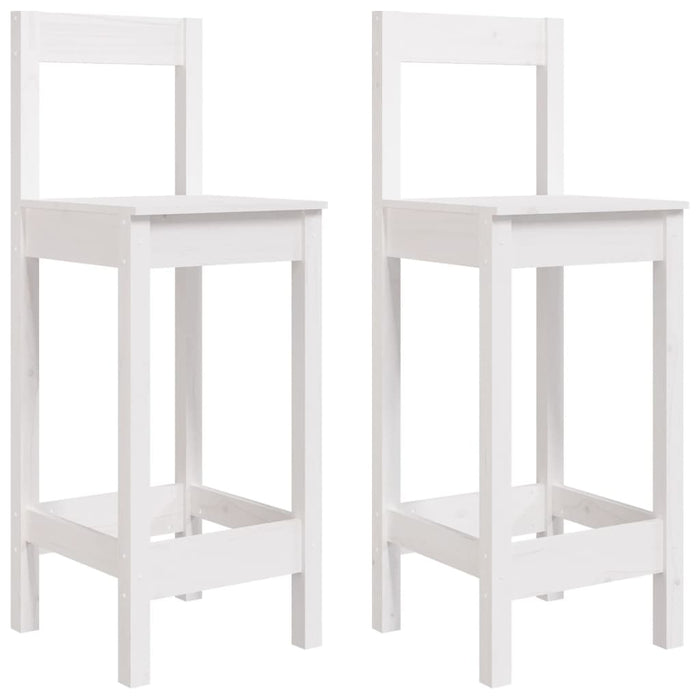 Scaune de bar, 2 buc., alb,40x41,5x112 cm, lemn masiv de pin - WALTI WALTI
