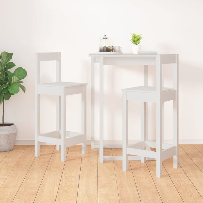 Scaune de bar, 2 buc., alb,40x41,5x112 cm, lemn masiv de pin - WALTI WALTI