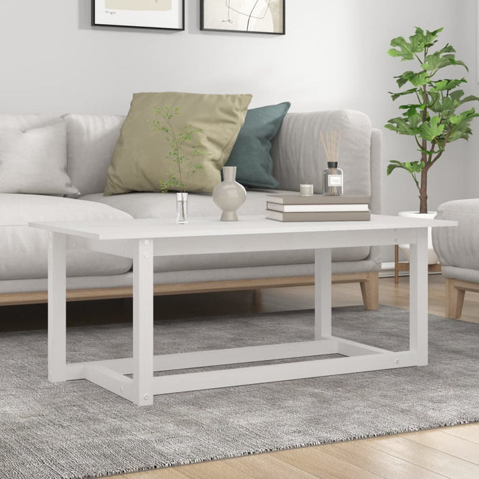 Măsuță de cafea, alb, 110x55x45 cm, lemn masiv de pin WALTI