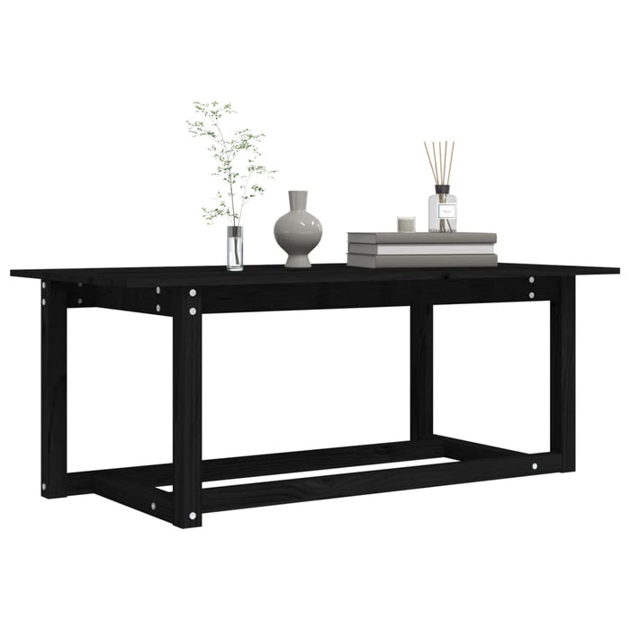 Măsuță de cafea, negru, 110x55x45 cm, lemn masiv de pin WALTI