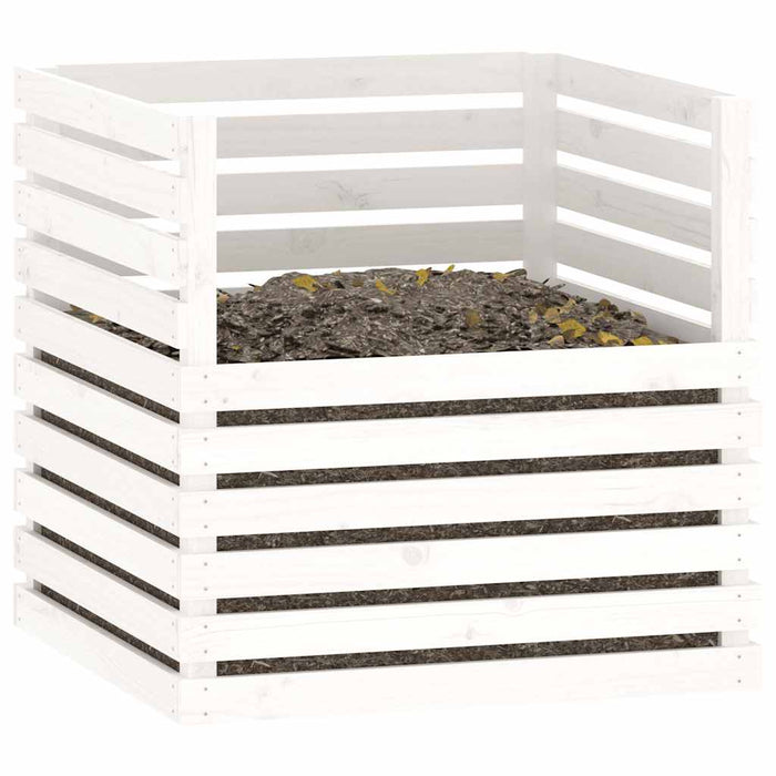 Compostor, alb, 80x80x78 cm, lemn masiv de pin - WALTI WALTI