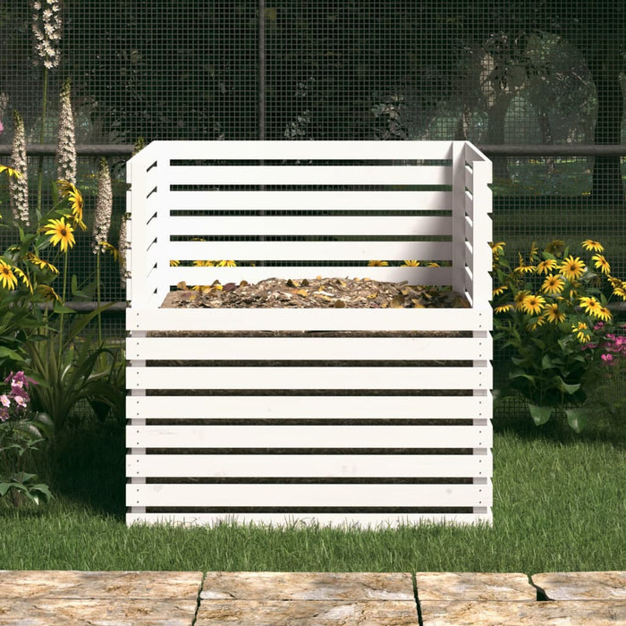 Compostor, alb, 100x100x102 cm, lemn masiv de pin - WALTI WALTI