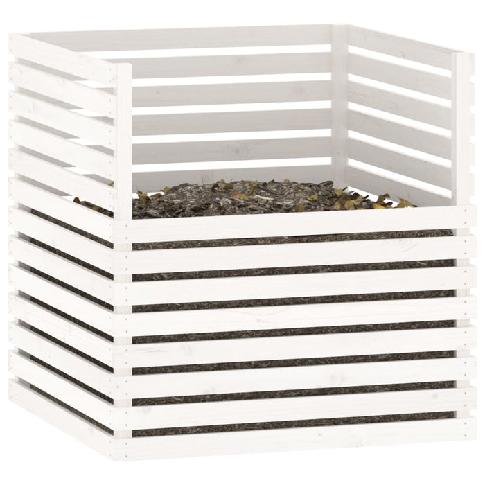 Compostor, alb, 100x100x102 cm, lemn masiv de pin - WALTI WALTI