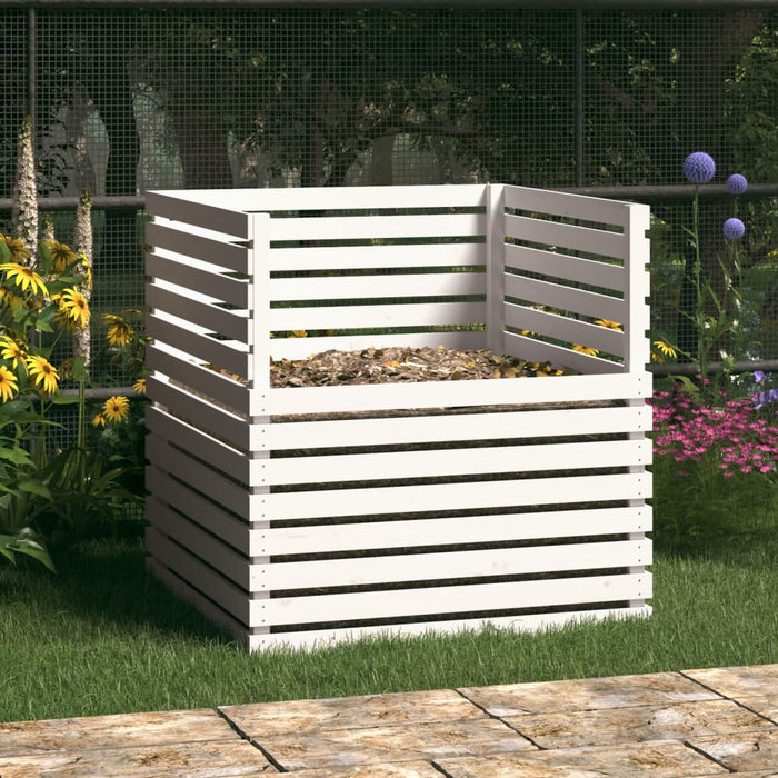 Compostor, alb, 100x100x102 cm, lemn masiv de pin - WALTI WALTI