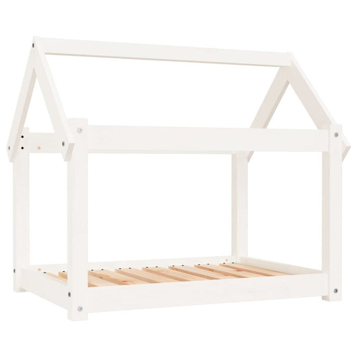 Pat pentru câini, alb, 81x60x70 cm, lemn masiv de pin - WALTI WALTI