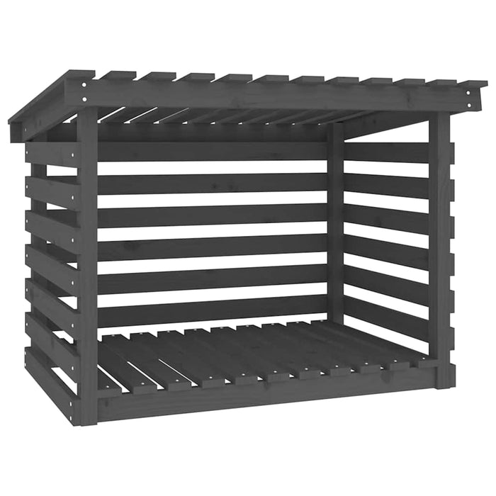 Rastel pentru lemne de foc, gri, 108x73x79 cm, lemn masiv pin WALTI