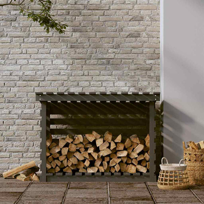 Rastel pentru lemne de foc, gri, 108x73x79 cm, lemn masiv pin WALTI