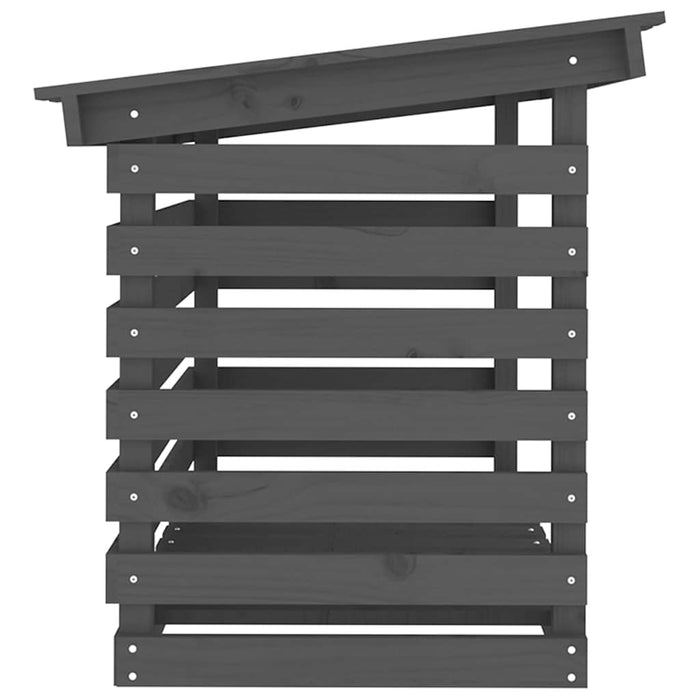 Rastel pentru lemne de foc, gri, 108x73x79 cm, lemn masiv pin WALTI