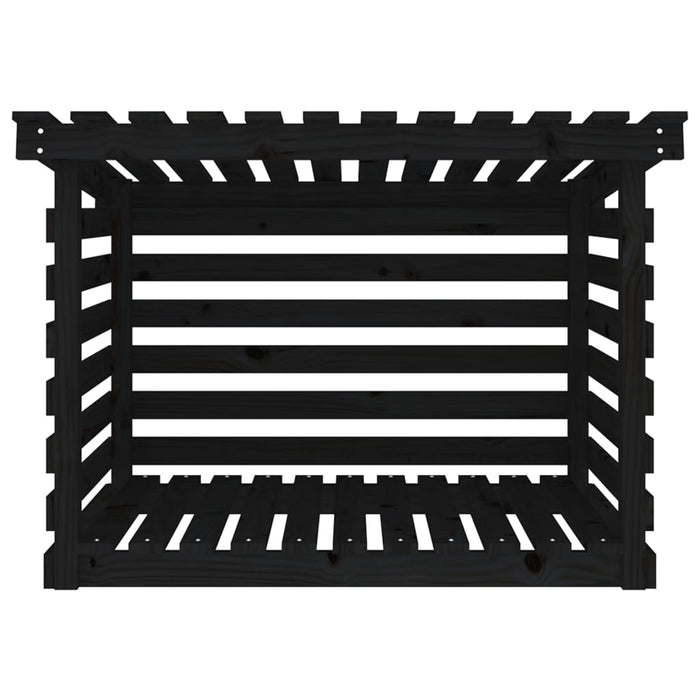 Rastel pentru lemne de foc, negru, 108x73x79 cm lemn masiv pin WALTI