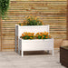 Jardinieră, alb, 84,5x84x75 cm, lemn masiv de pin - WALTI WALTI
