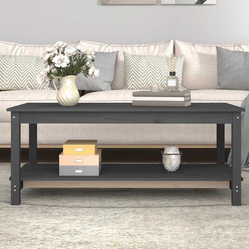 Măsuță de cafea, gri, 110x55x45 cm, lemn masiv de pin - WALTI WALTI