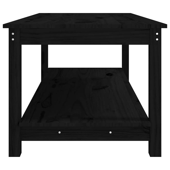 Măsuță de cafea, negru, 110x55x45 cm, lemn masiv de pin WALTI
