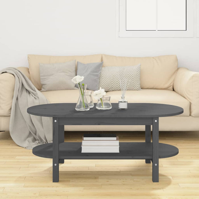 Măsuță de cafea, gri, 110x55x45 cm, lemn masiv de pin - WALTI WALTI