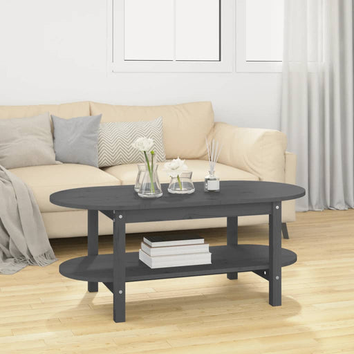 Măsuță de cafea, gri, 110x55x45 cm, lemn masiv de pin - WALTI WALTI