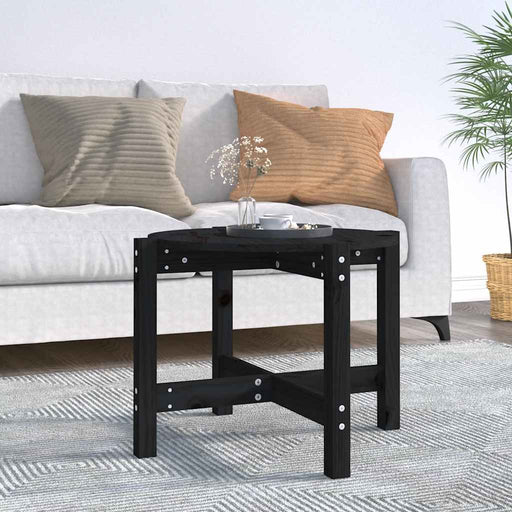 Măsuță de cafea, negru, Ø 62,5x45 cm, lemn masiv de pin - WALTI WALTI