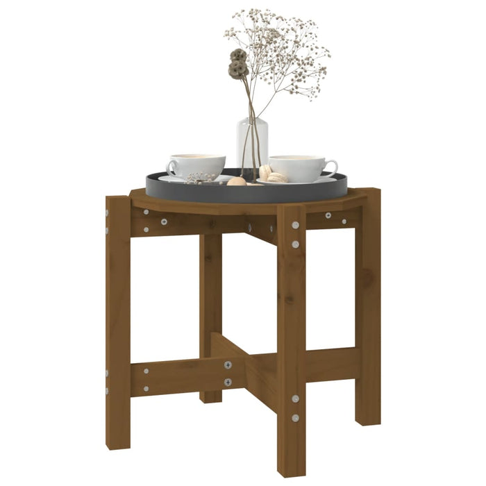 Măsuță de cafea, maro miere, Ø 52,5x45 cm, lemn masiv de pin - WALTI WALTI