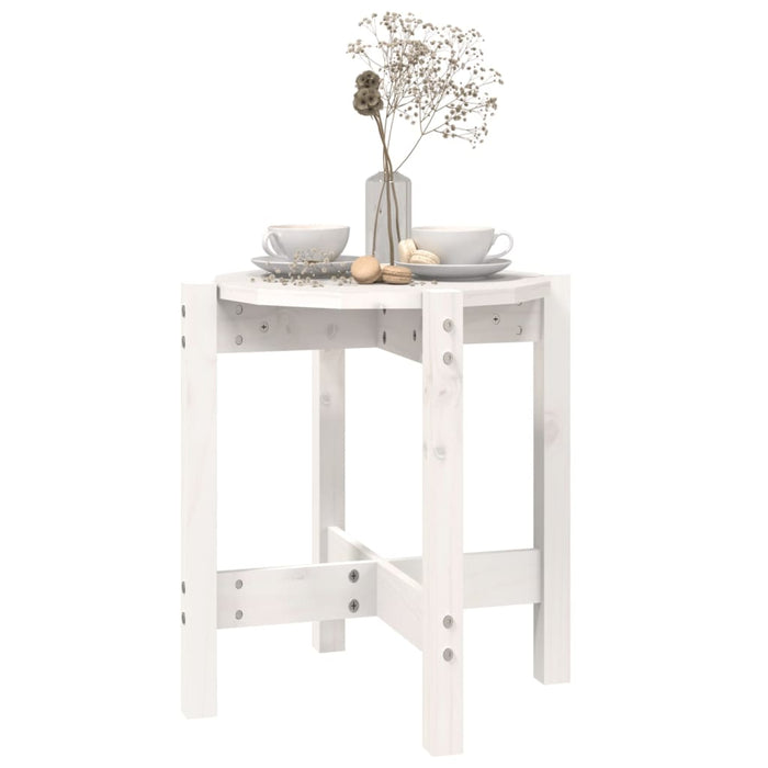Măsuță de cafea, alb, Ø 42,5x45 cm, lemn masiv de pin - WALTI WALTI
