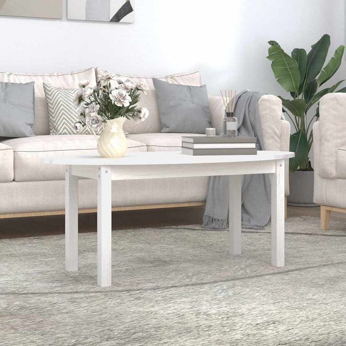 Măsuță de cafea, alb, 110x55x45 cm, lemn masiv de pin WALTI
