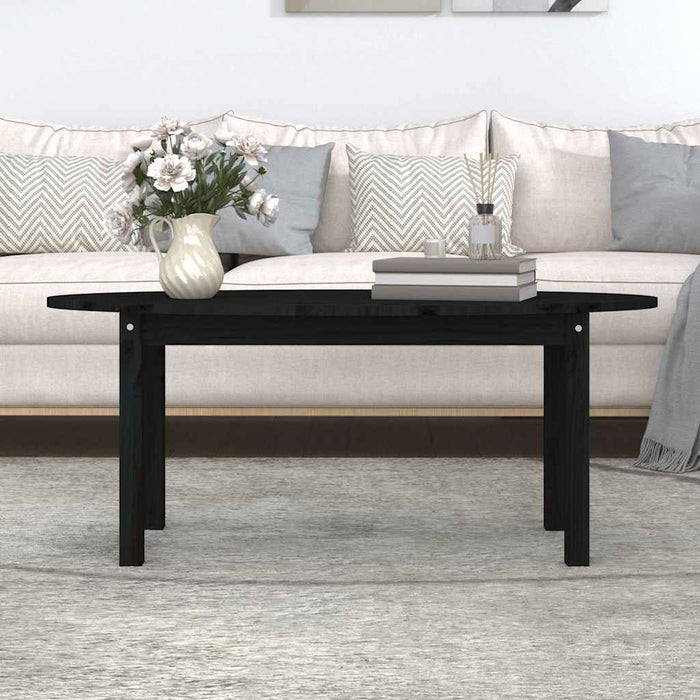 Măsuță de cafea, negru, 110x55x45 cm, lemn masiv de pin WALTI