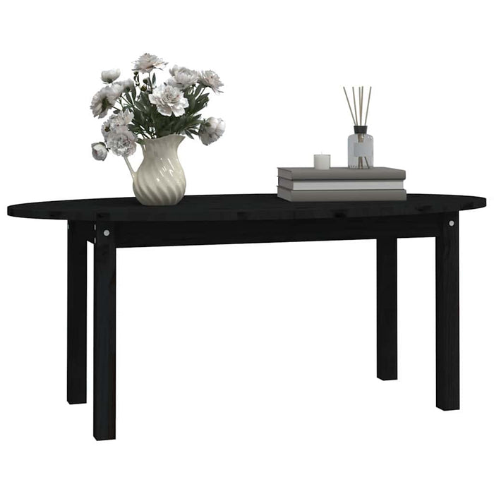 Măsuță de cafea, negru, 110x55x45 cm, lemn masiv de pin WALTI
