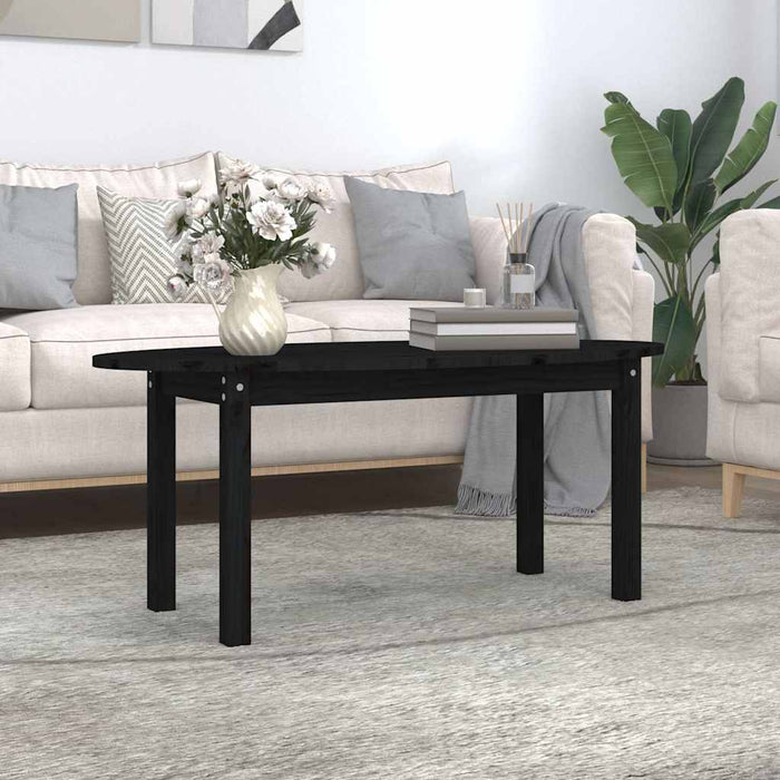 Măsuță de cafea, negru, 110x55x45 cm, lemn masiv de pin WALTI