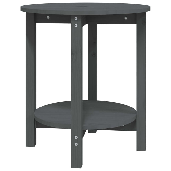 Măsuță de cafea, gri, Ø 55x60 cm, lemn masiv de pin - WALTI WALTI