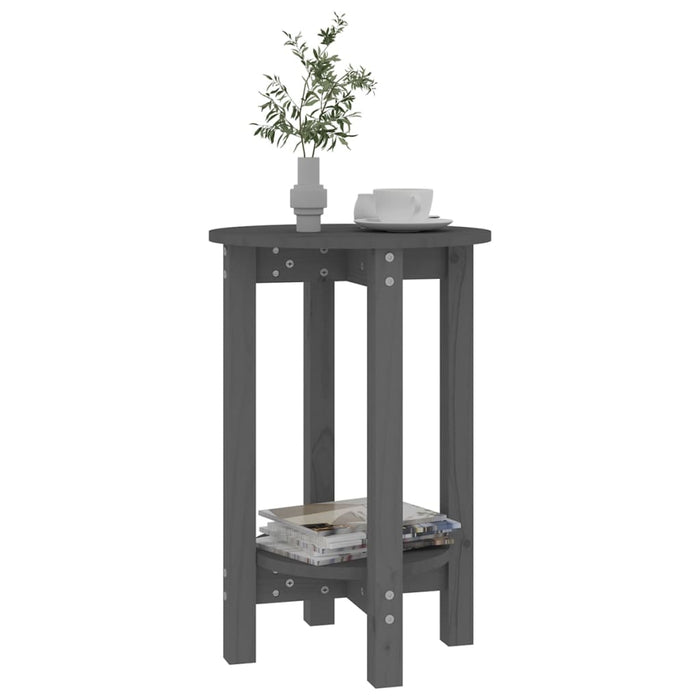 Măsuță de cafea, gri, Ø 40x60 cm, lemn masiv de pin - WALTI WALTI