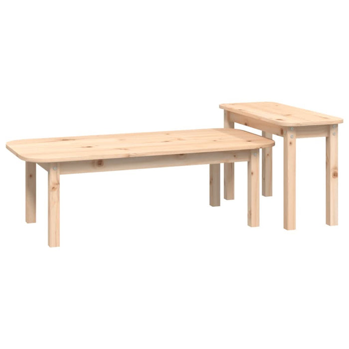 Set măsuțe de cafea, 2 piese, lemn masiv de pin - WALTI WALTI