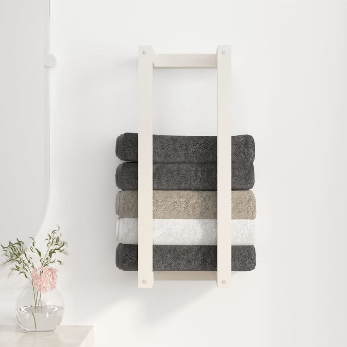 Suport pentru prosoape, alb, 23x18x60 cm, lemn masiv de pin - WALTI WALTI