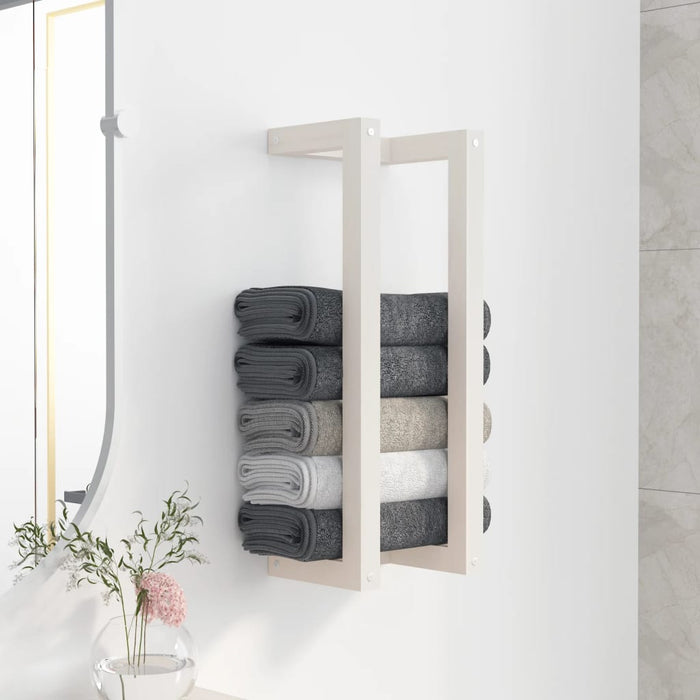 Suport pentru prosoape, alb, 23x18x60 cm, lemn masiv de pin - WALTI WALTI