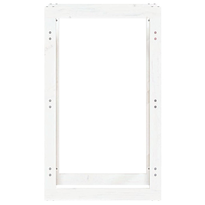 Rastel pentru lemne de foc, alb, 60x25x100 cm, lemn masiv pin WALTI