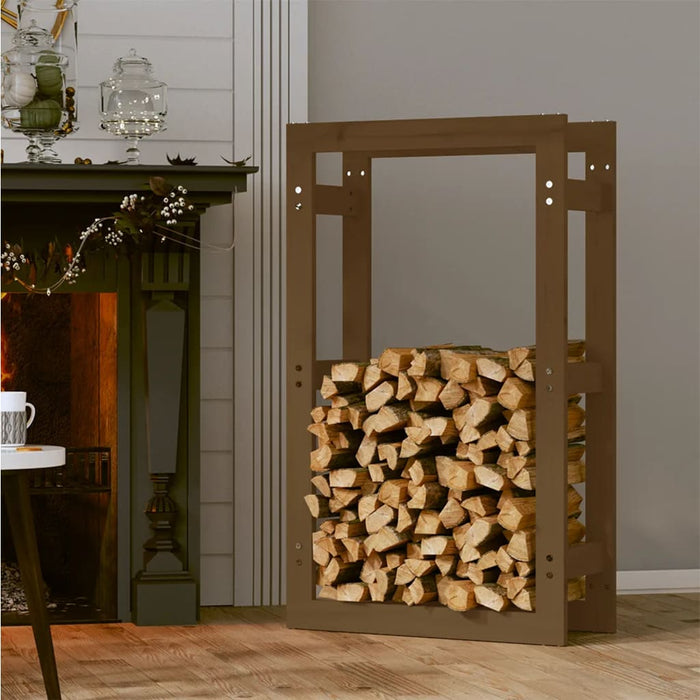 Rastel lemne de foc, maro miere, 60x25x100 cm, lemn masiv pin - WALTI WALTI