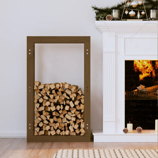 Rastel lemne de foc, maro miere, 60x25x100 cm, lemn masiv pin - WALTI WALTI