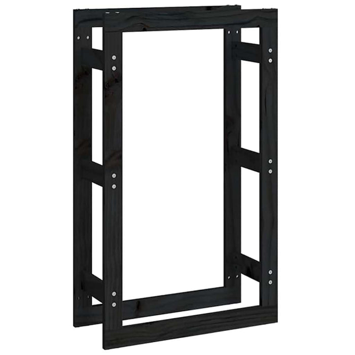 Rastel pentru lemne de foc, negru, 60x25x100 cm lemn masiv pin WALTI