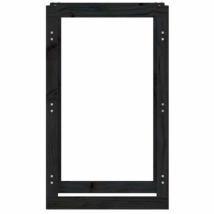 Rastel pentru lemne de foc, negru, 60x25x100 cm lemn masiv pin WALTI