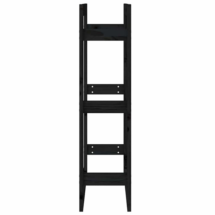 Rastel pentru lemne de foc, negru, 60x25x100 cm lemn masiv pin WALTI