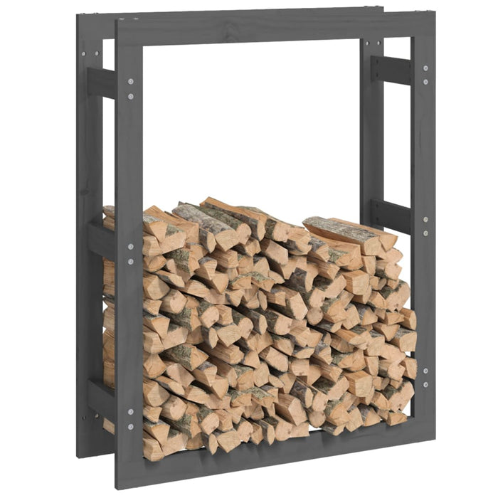 Rastel pentru lemne de foc, gri, 80x25x100 cm, lemn masiv pin - WALTI WALTI