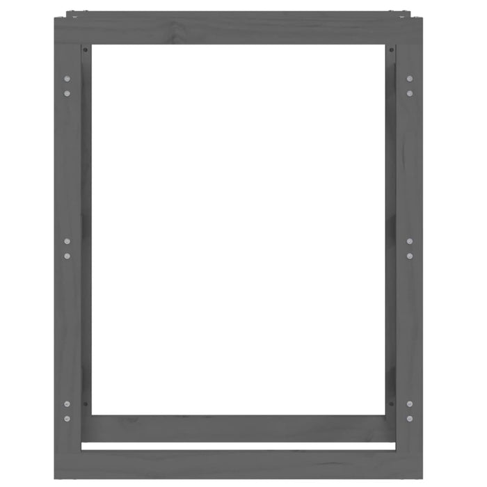 Rastel pentru lemne de foc, gri, 80x25x100 cm, lemn masiv pin - WALTI WALTI